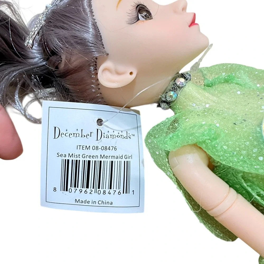December Diamonds Sea Mist Green Mermaid Girl Doll‎ NIB Christmas Ocean Decor